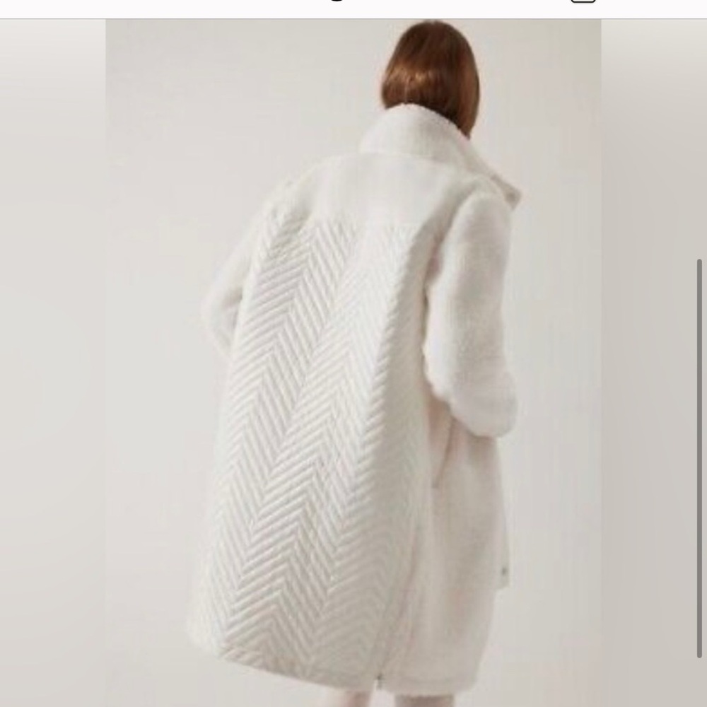 NWT-Athleta Magnolia White Cozy Sherpa Coat, 2X - Picture 3 of 4
